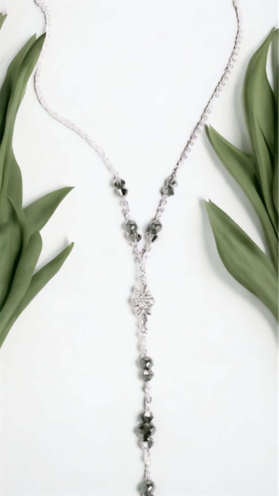 Gioielli artigianali Collana Y Balck Swarovski