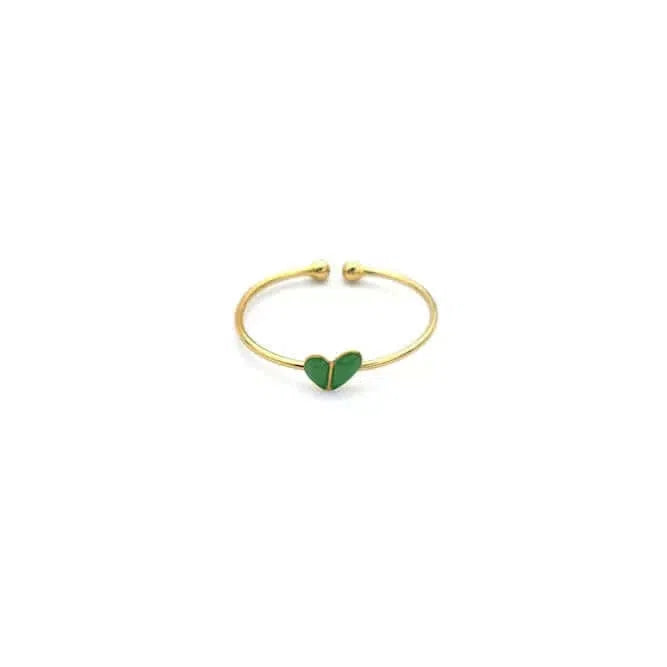 Gioielli artigianali Anello Cuore Verde