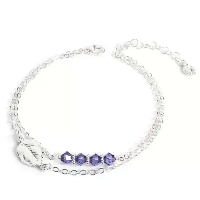 Gioielli artigianali Bracciale Swarovski Leaf