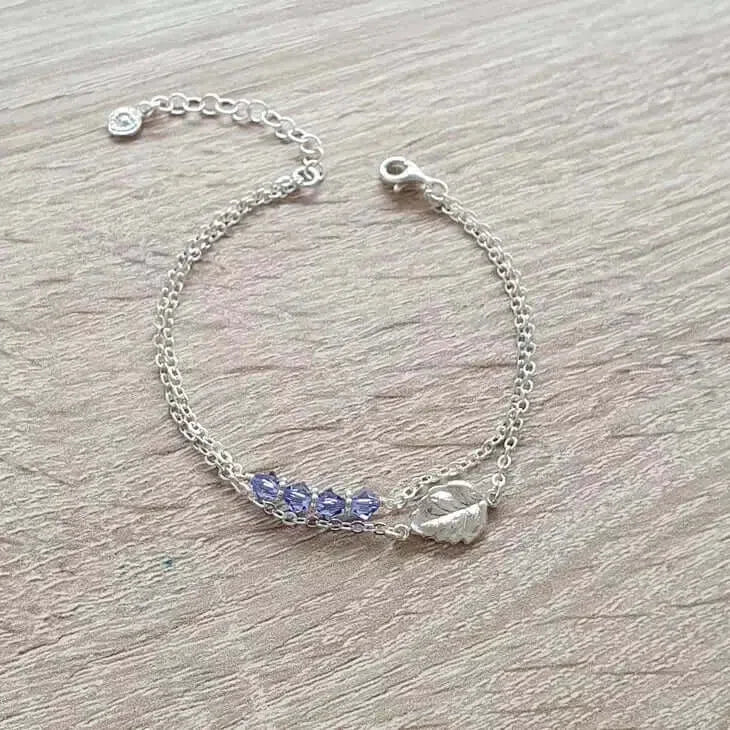 Gioielli artigianali Bracciale Swarovski Leaf
