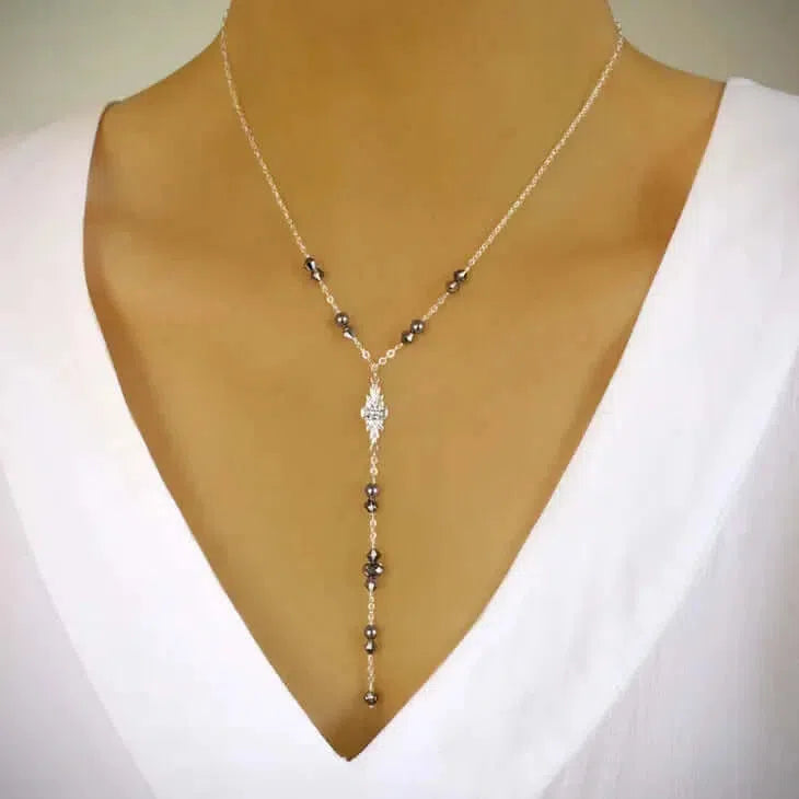 Gioielli artigianali Collana Y Balck Swarovski