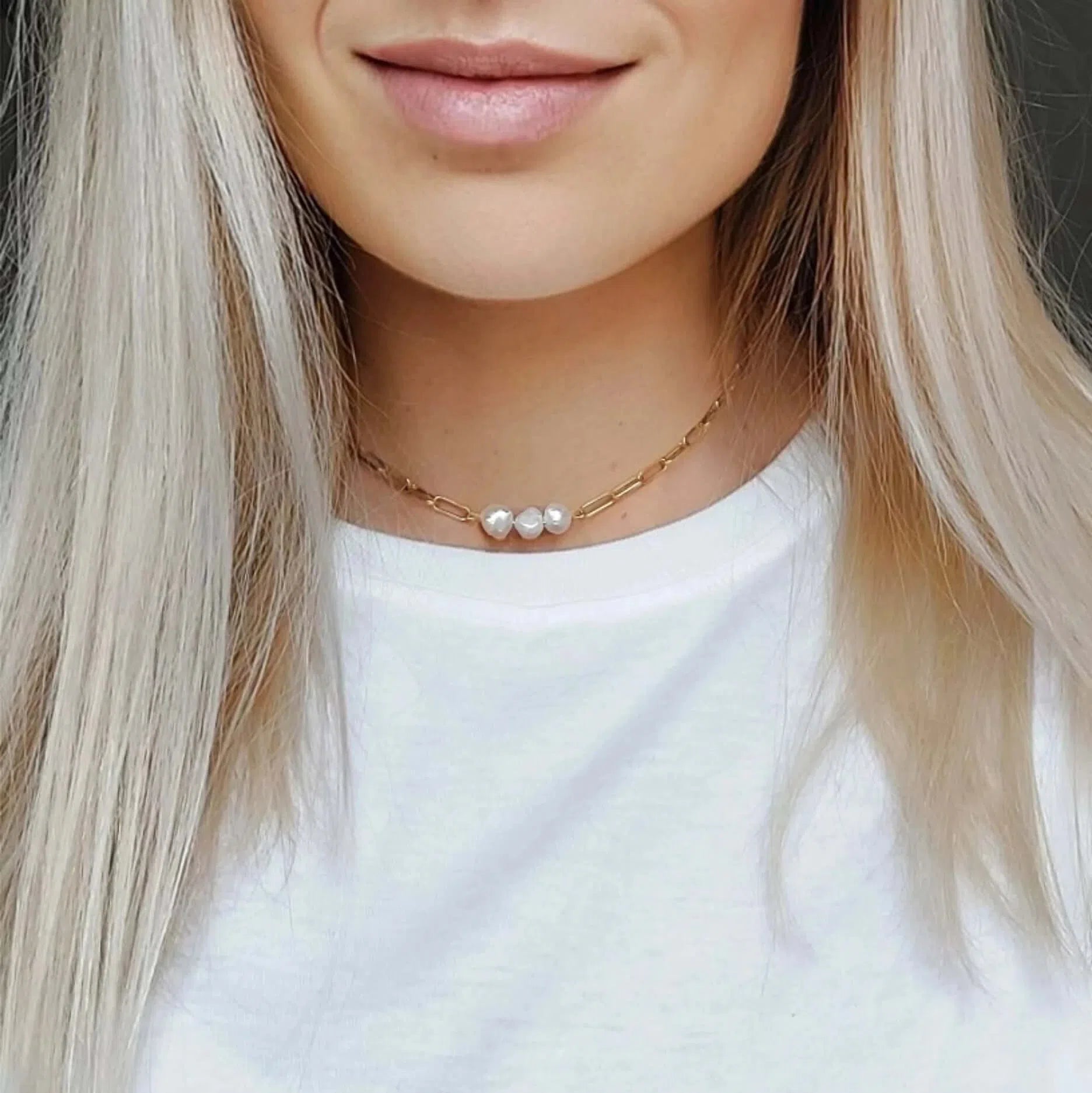 Gioielli artigianali Collana catena perle