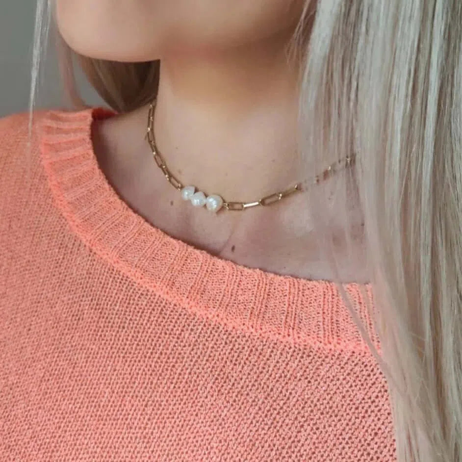 Gioielli artigianali Collana catena perle