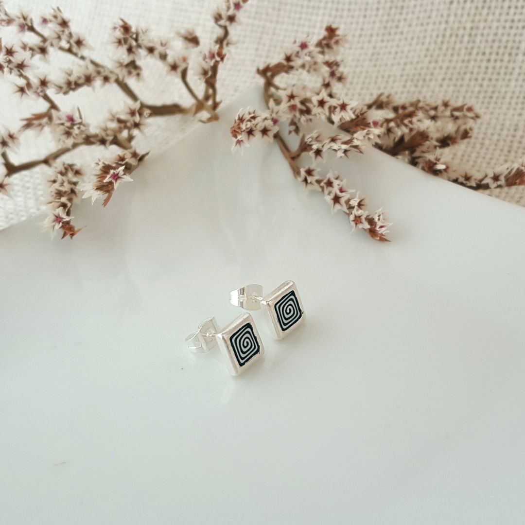 Orecchini bottone Spirale