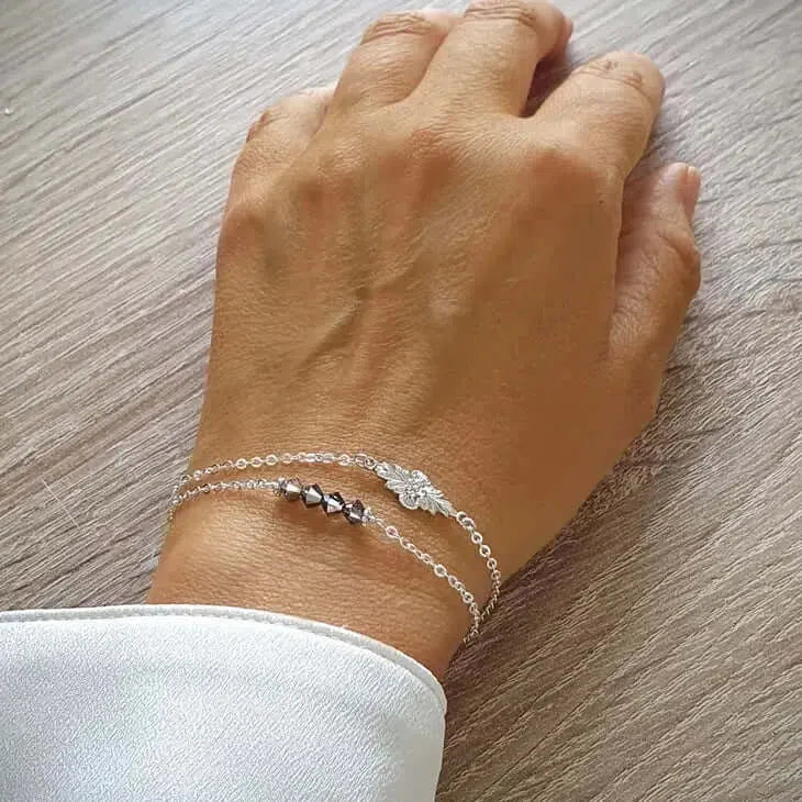 Gioielli artigianali Bracciale Swarovski Black Diamond doppio
